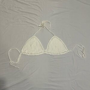 White Crochet Bikini Top